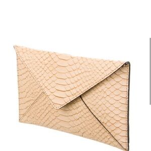 The Loeffler Randall Python Embossed Leather Envelope Snap Clutch